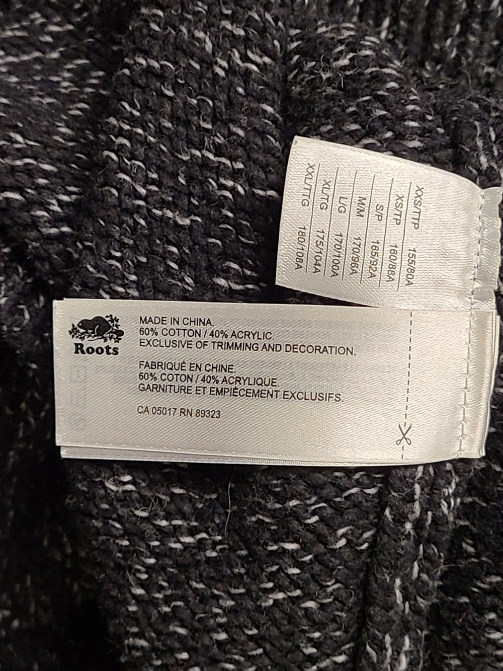 Roots Black & White Marled Knit Hoodie - Picture 2 of 6